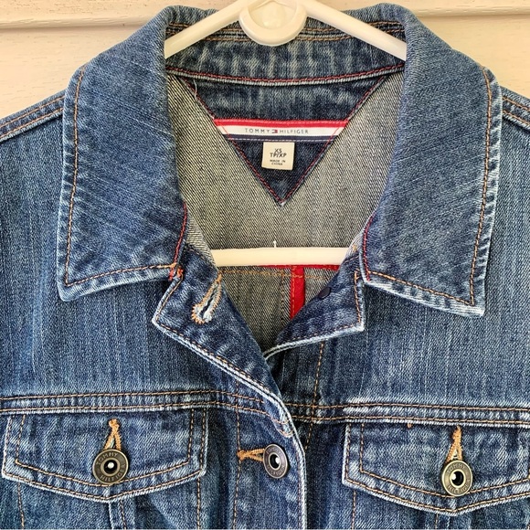 Tommy Hilfiger Dark Wash jean denim jacket women's size XS‎ EUC - Picture 4 of 7